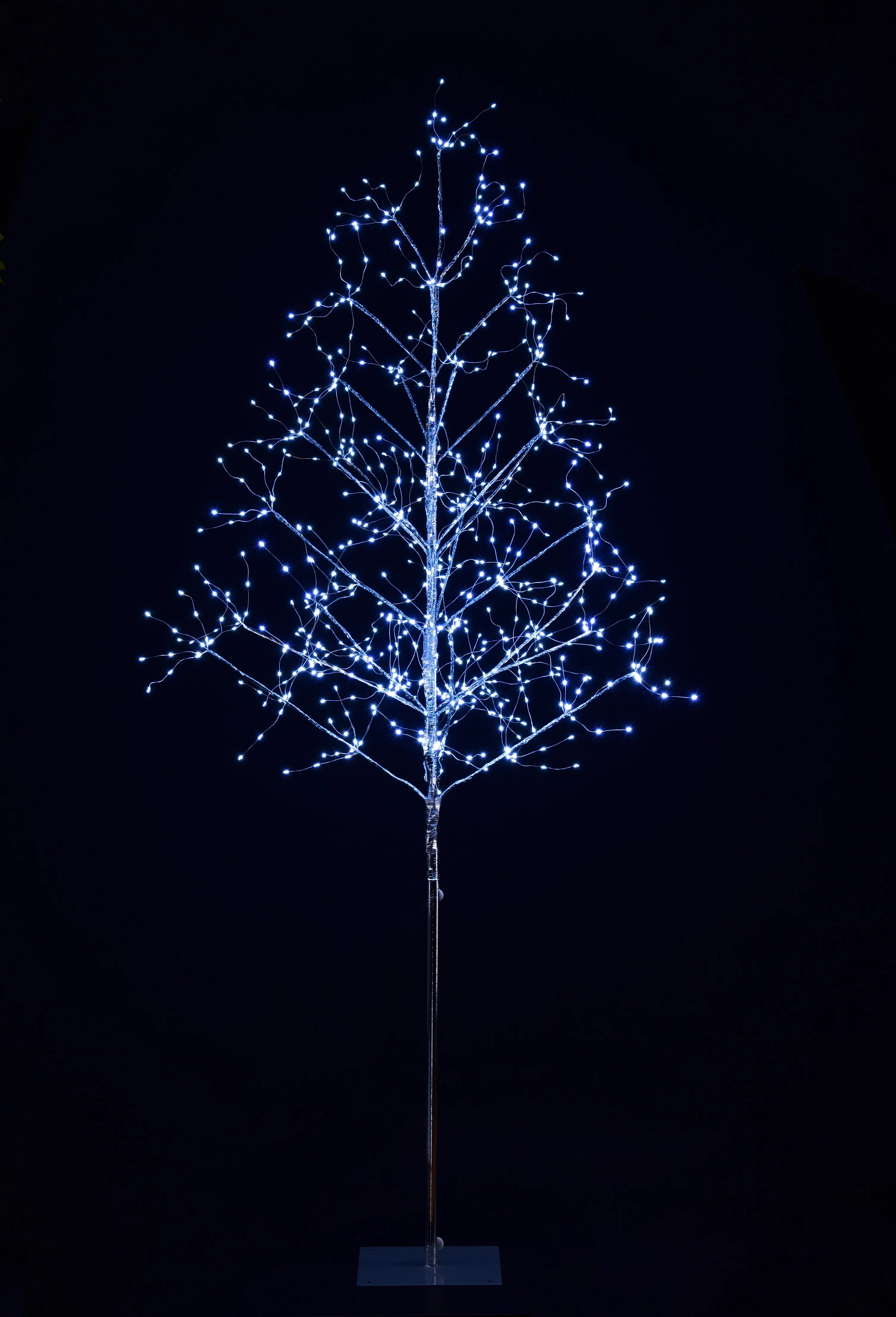6' Pure White LED Silver Branch Tree