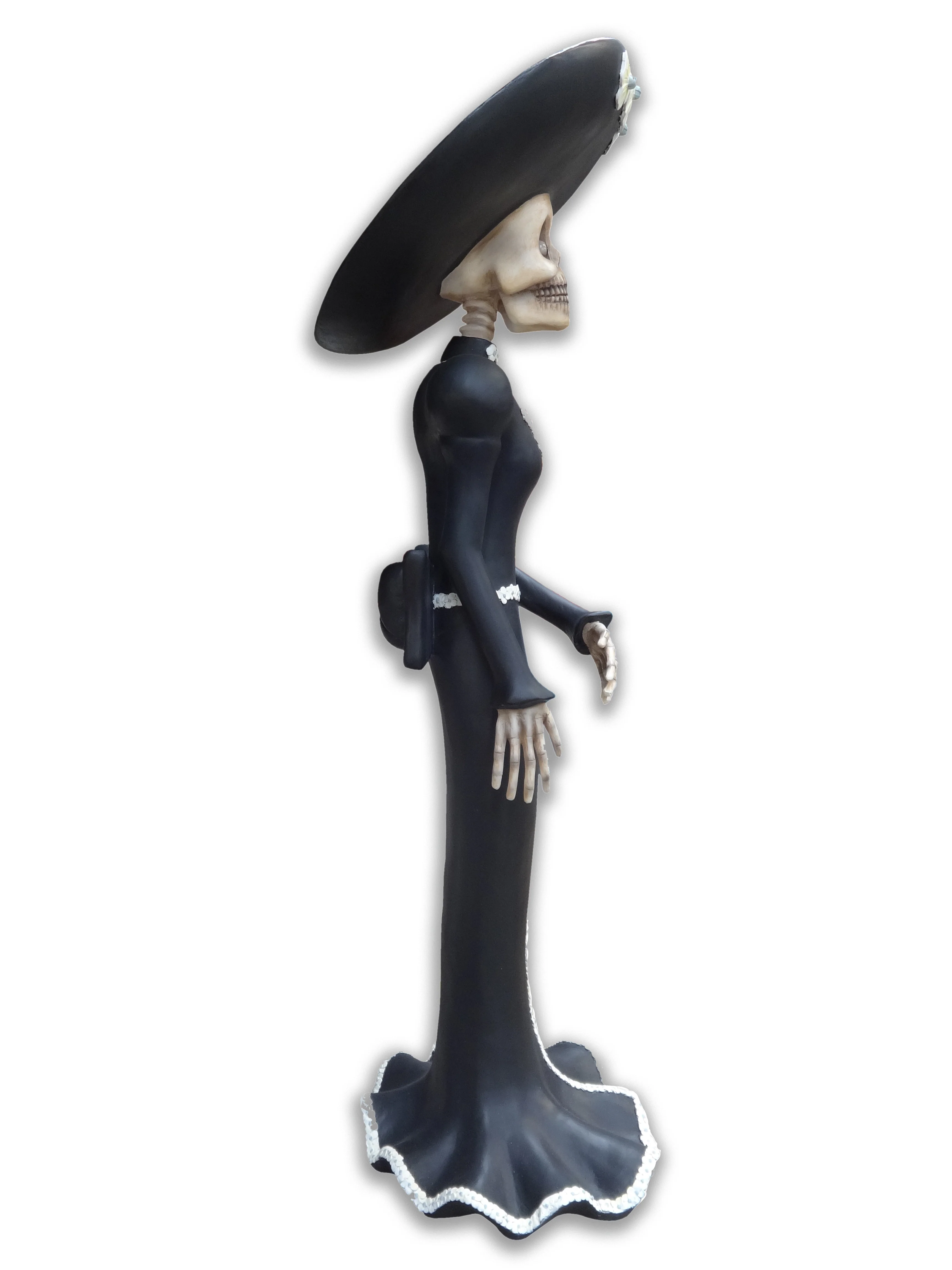 6' Skeleton Ma in Black Dress - Image 2