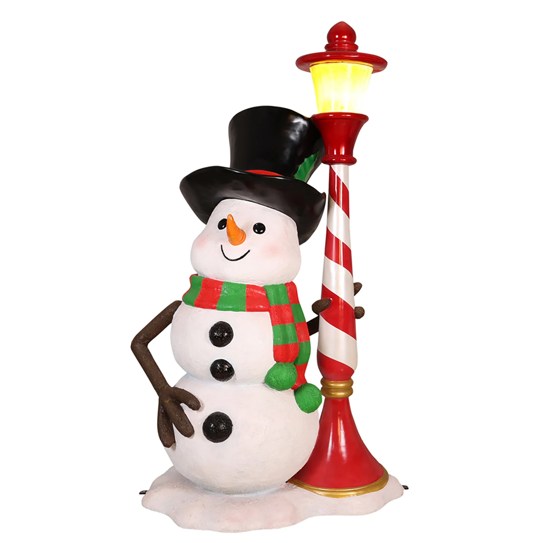 6' Snowman with Lamppost - Image 3
