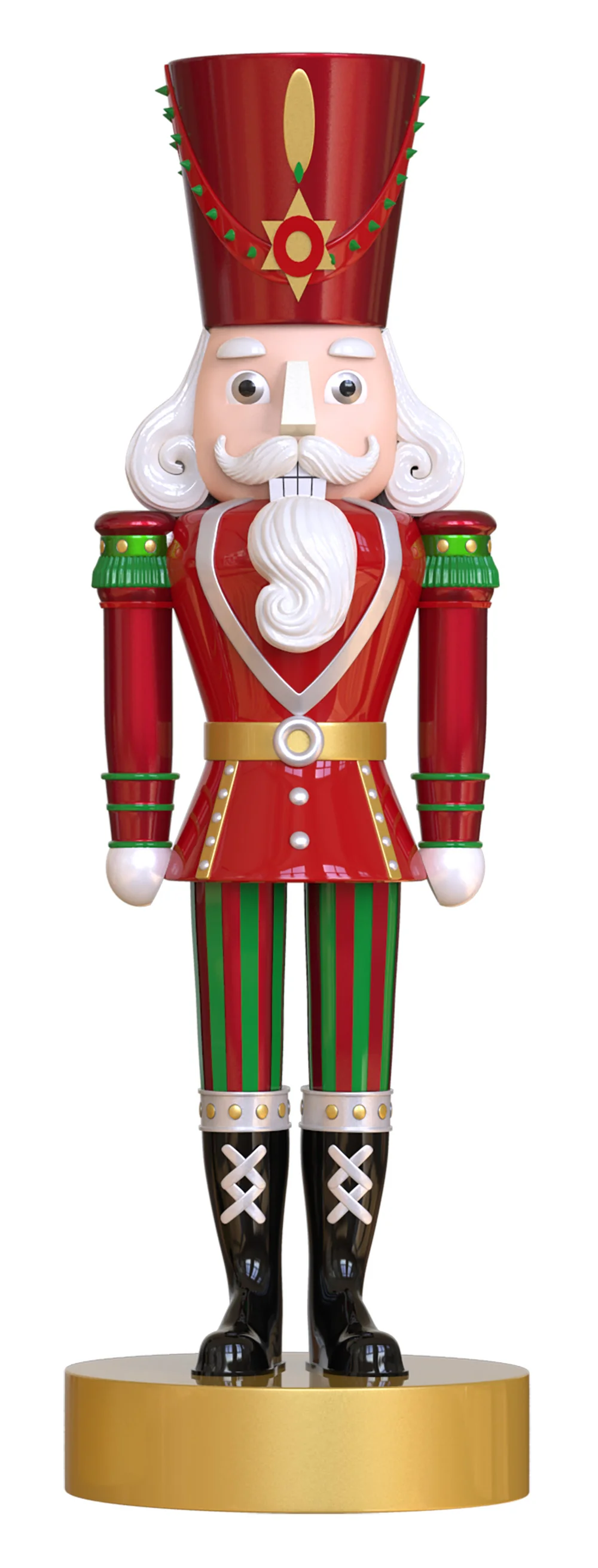 7' Red, Green and White Nutcracker