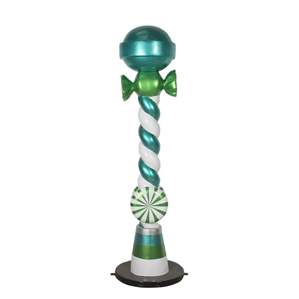 7' Teal and Green Candy Lamp Post