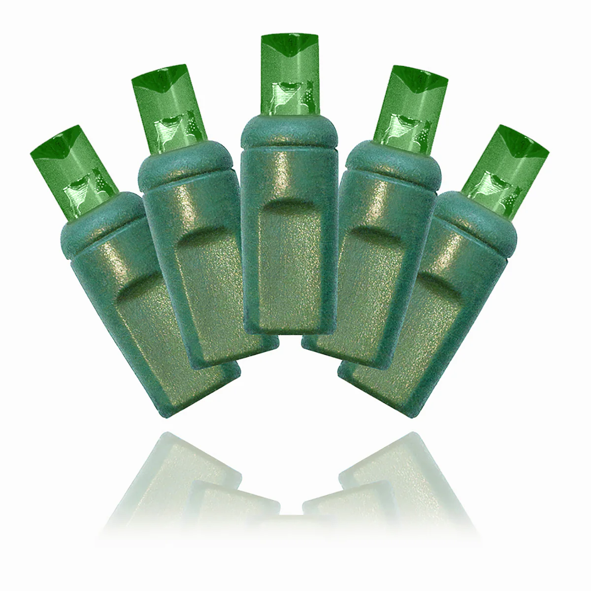 70 5mm Green LED Lights 4" Spacing on Green Wire