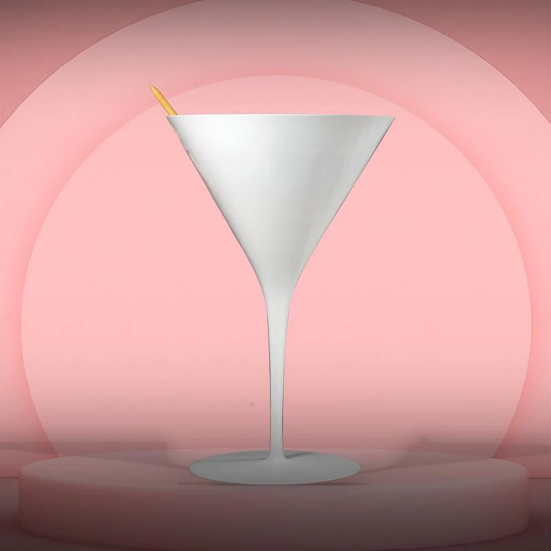 5' White Martini Glass Statue