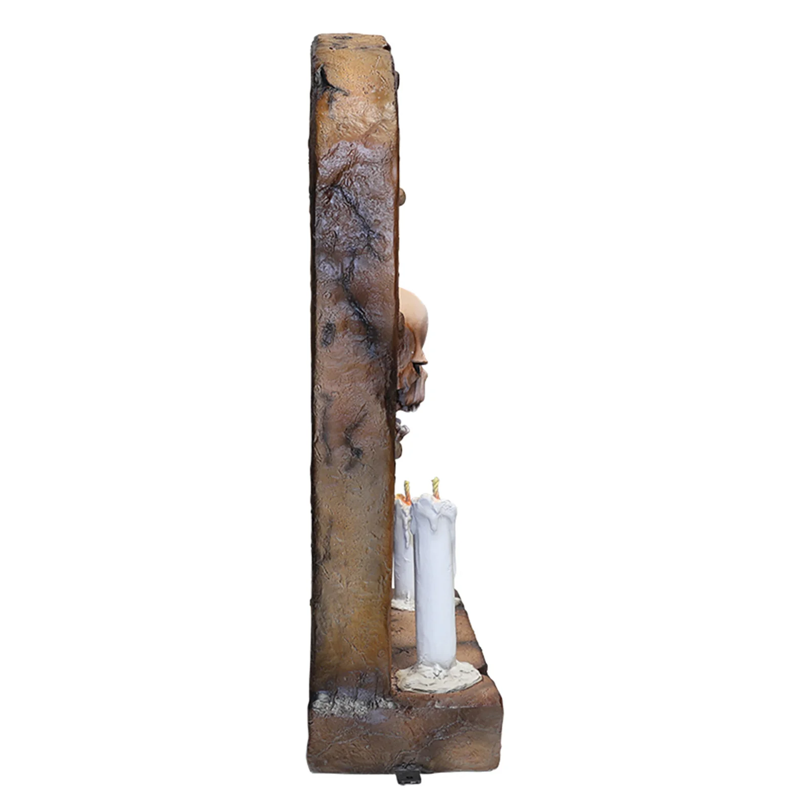 Gravestone with Skull and 2 Candles - Image 4