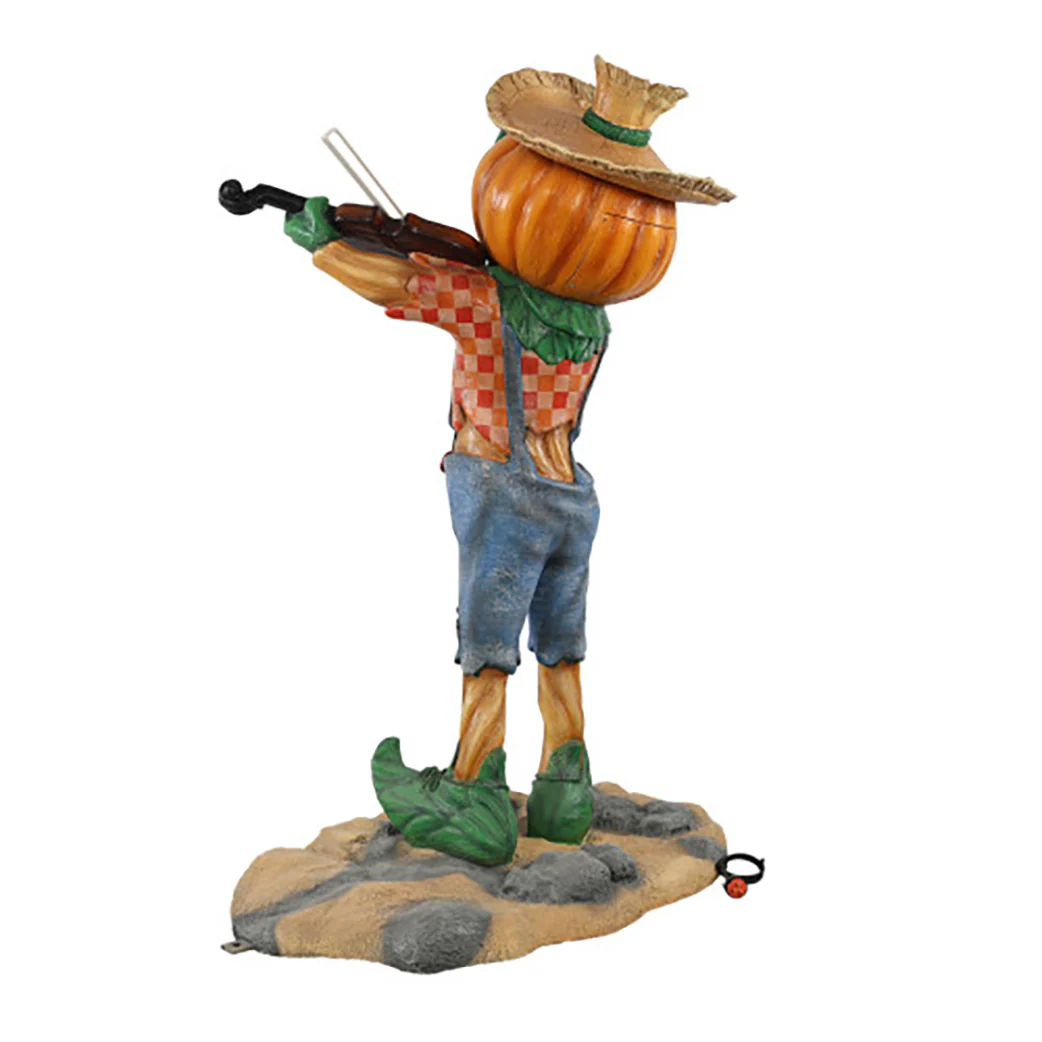 Pumpkin Scarecrow Playing the Fiddle - Image 3