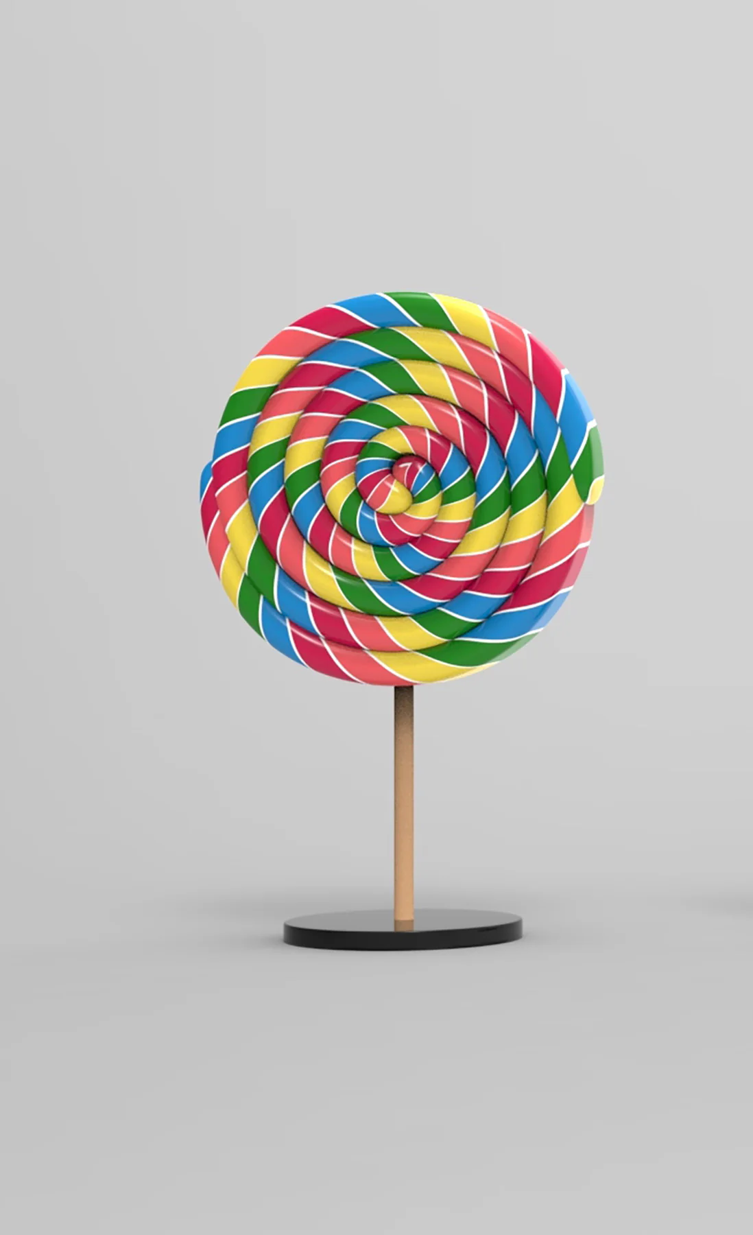 Rainbow Peppermint Candy Tree on Base 3'