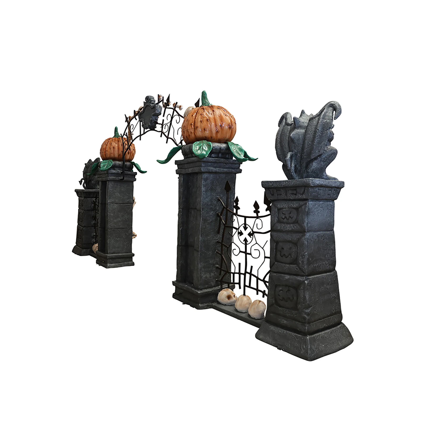 Skeleton, Pumpkin, and Gargoyle Arch - Image 3